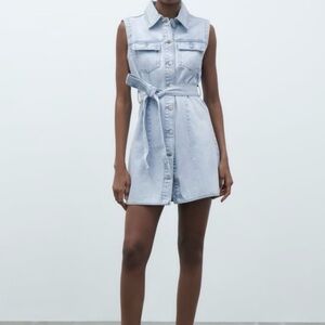ZARA Sleeveless Denim Dress